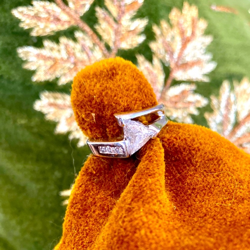 Genuine Diamond Ring, custom Trilliant cut